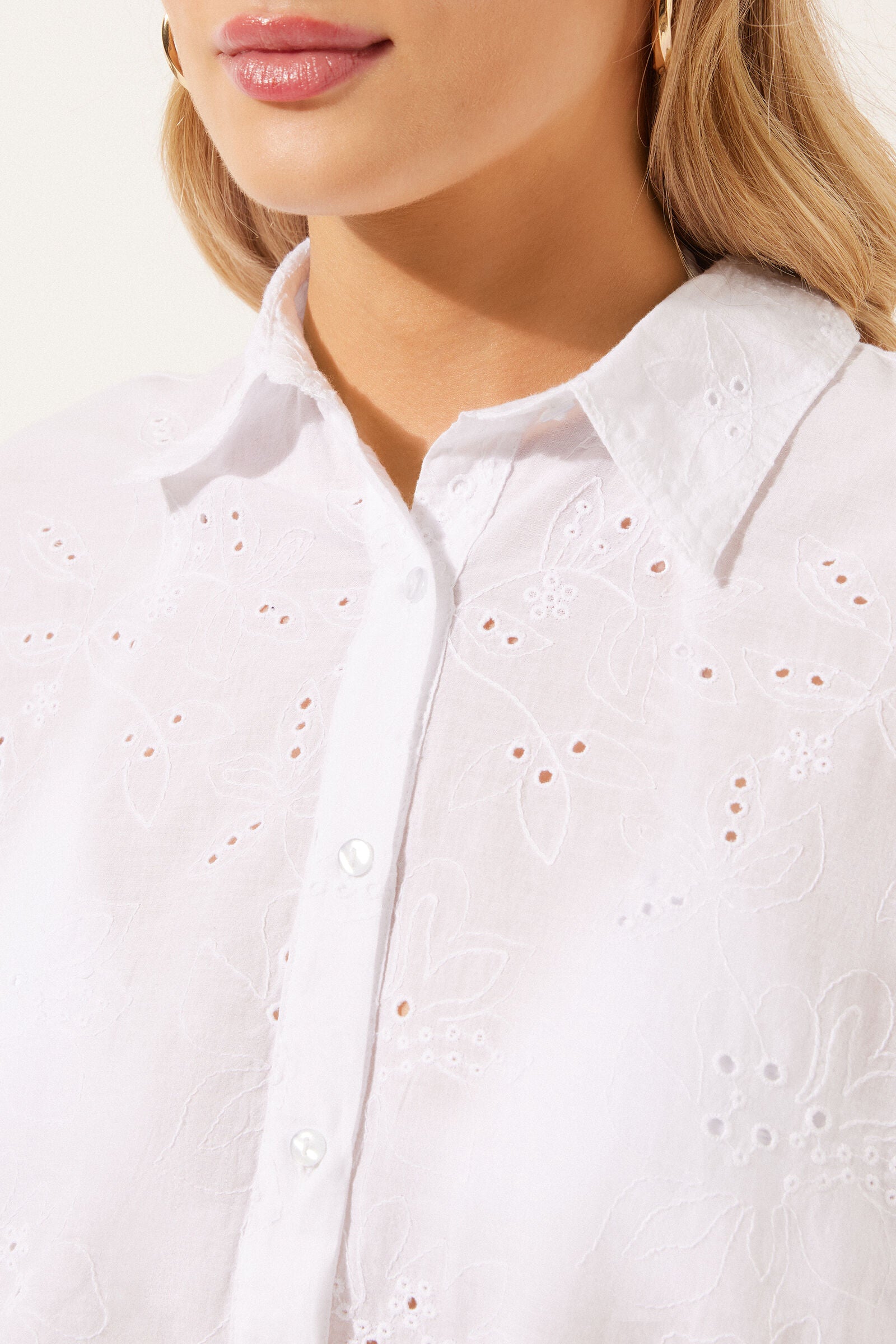 חולצה מכופתרת Broderie Anglaise