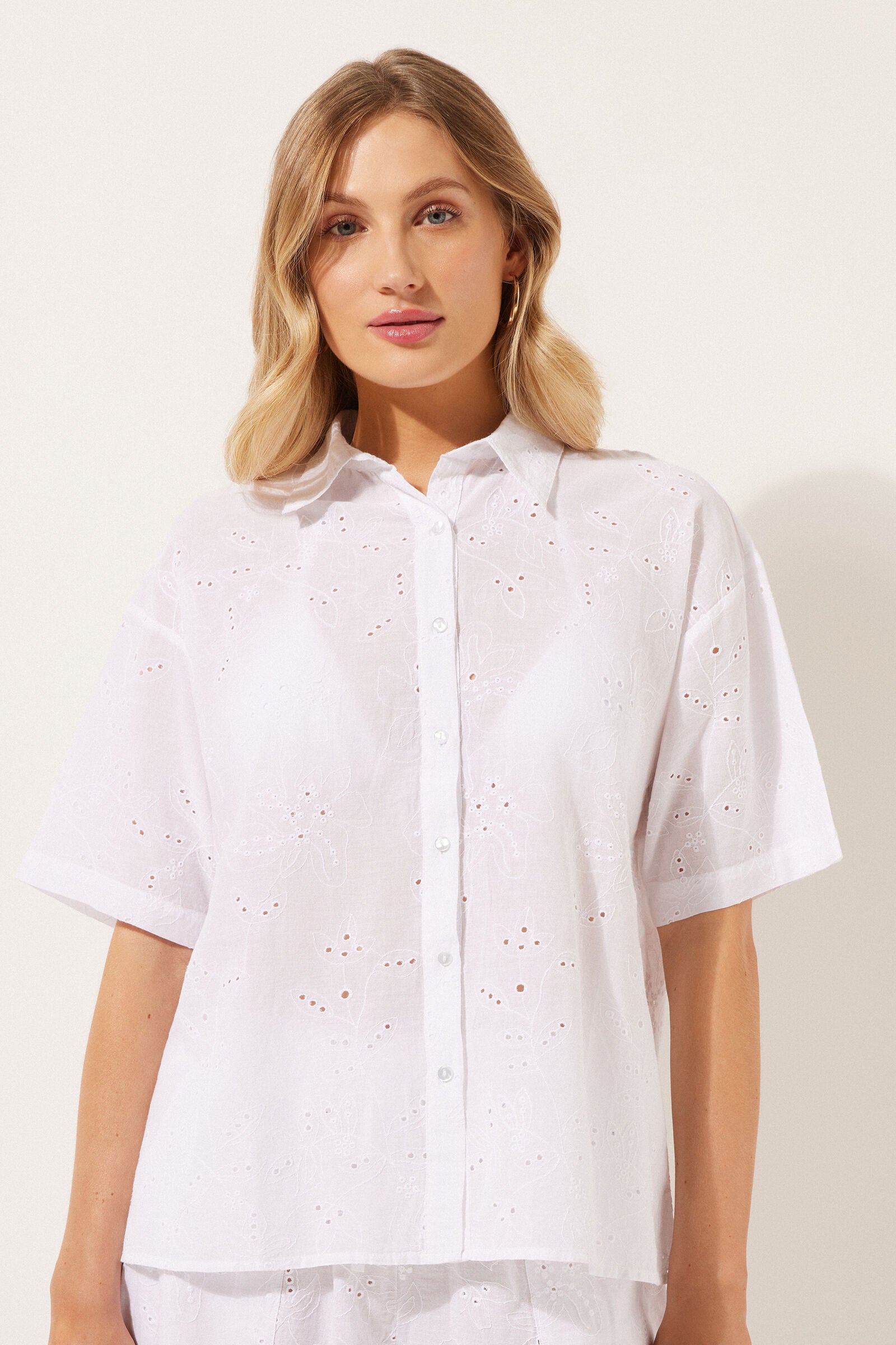 חולצה מכופתרת Broderie Anglaise
