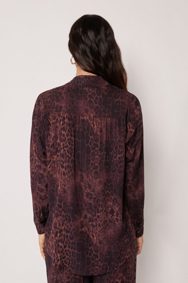 חולצה מכופתרת בהדפס Dark Animalier