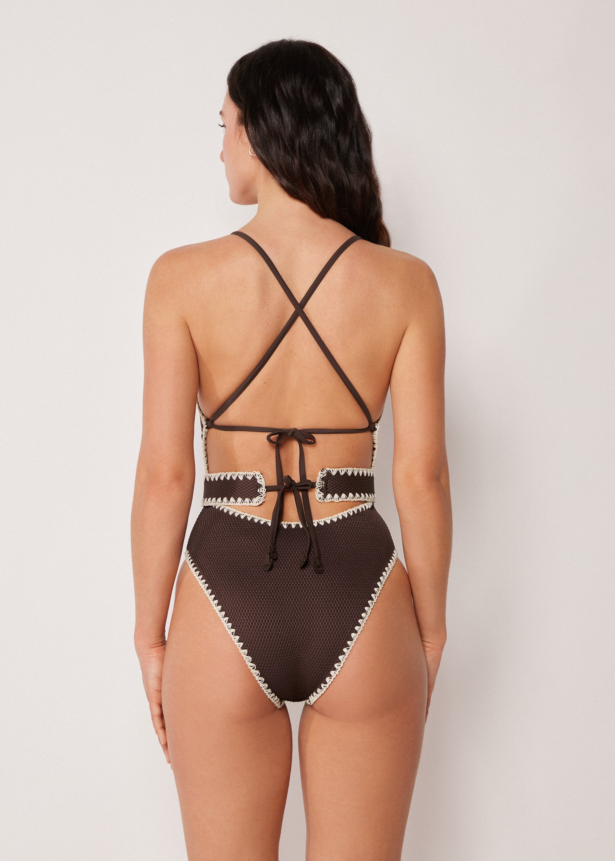 בגד ים שלם Bicolor Embroidery