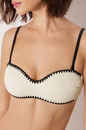 חזיית ביקיני סטרפלס Bicolor Embroidery