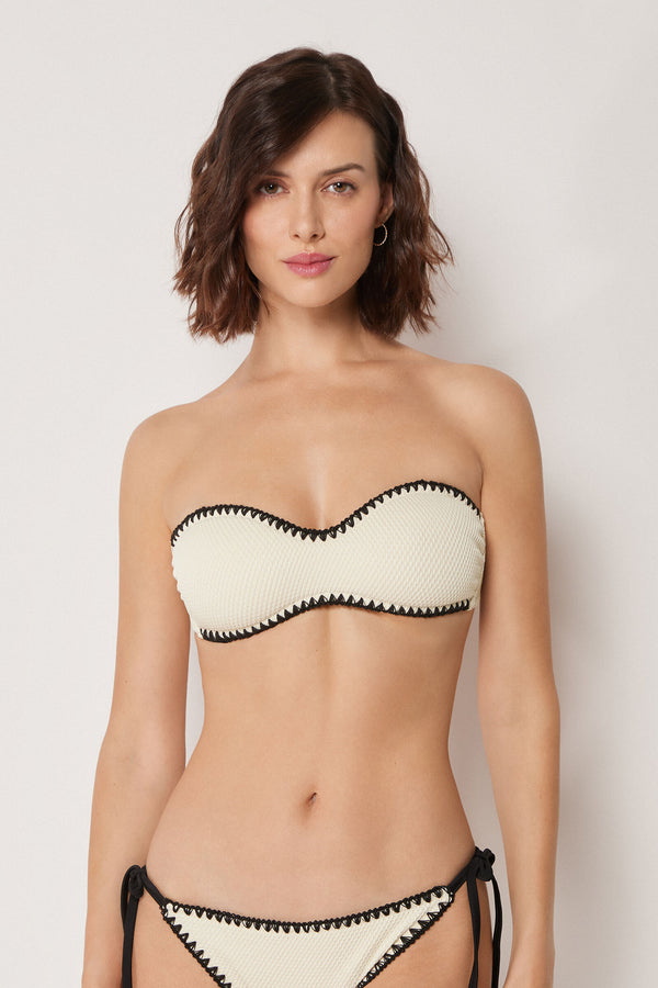 חזיית ביקיני סטרפלס Bicolor Embroidery