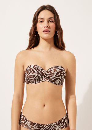 חזיית ביקיני סטרפלס Brown Zebra