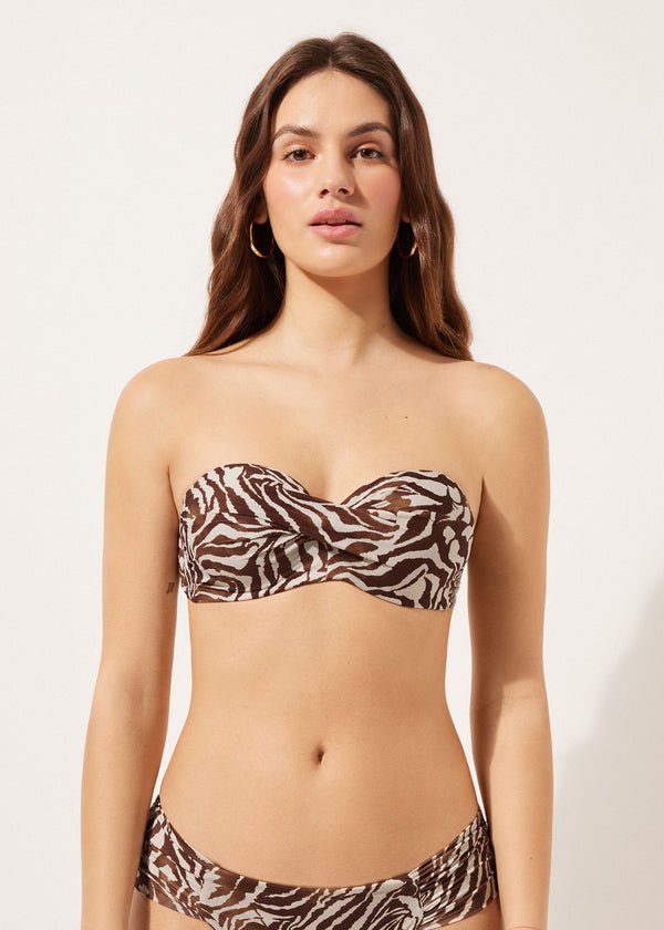 חזיית ביקיני סטרפלס Brown Zebra