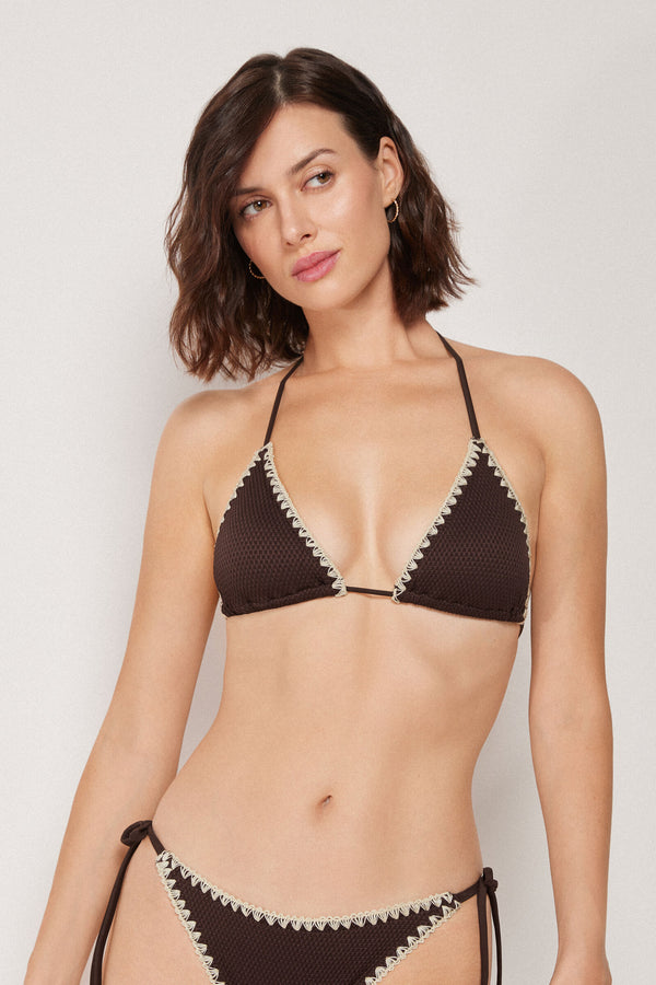 חזיית ביקיני משולשים Bicolor Embroidery