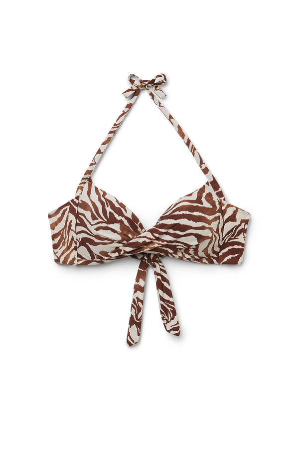 חזיית ביקיני מעטפת משולשים Brown Zebra