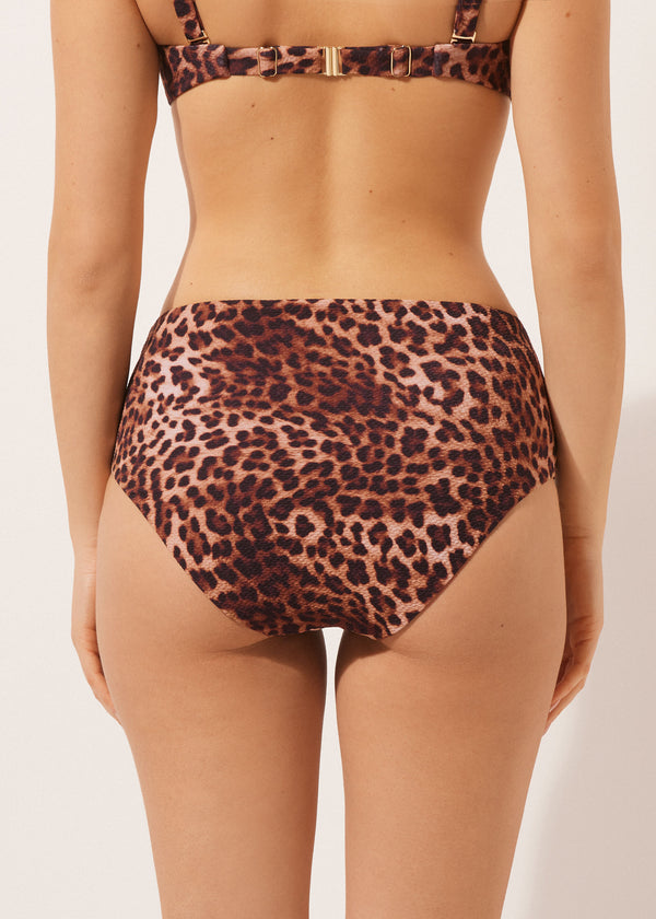 תחתוני ביקיני בגזרה גבוהה Classic Animalier