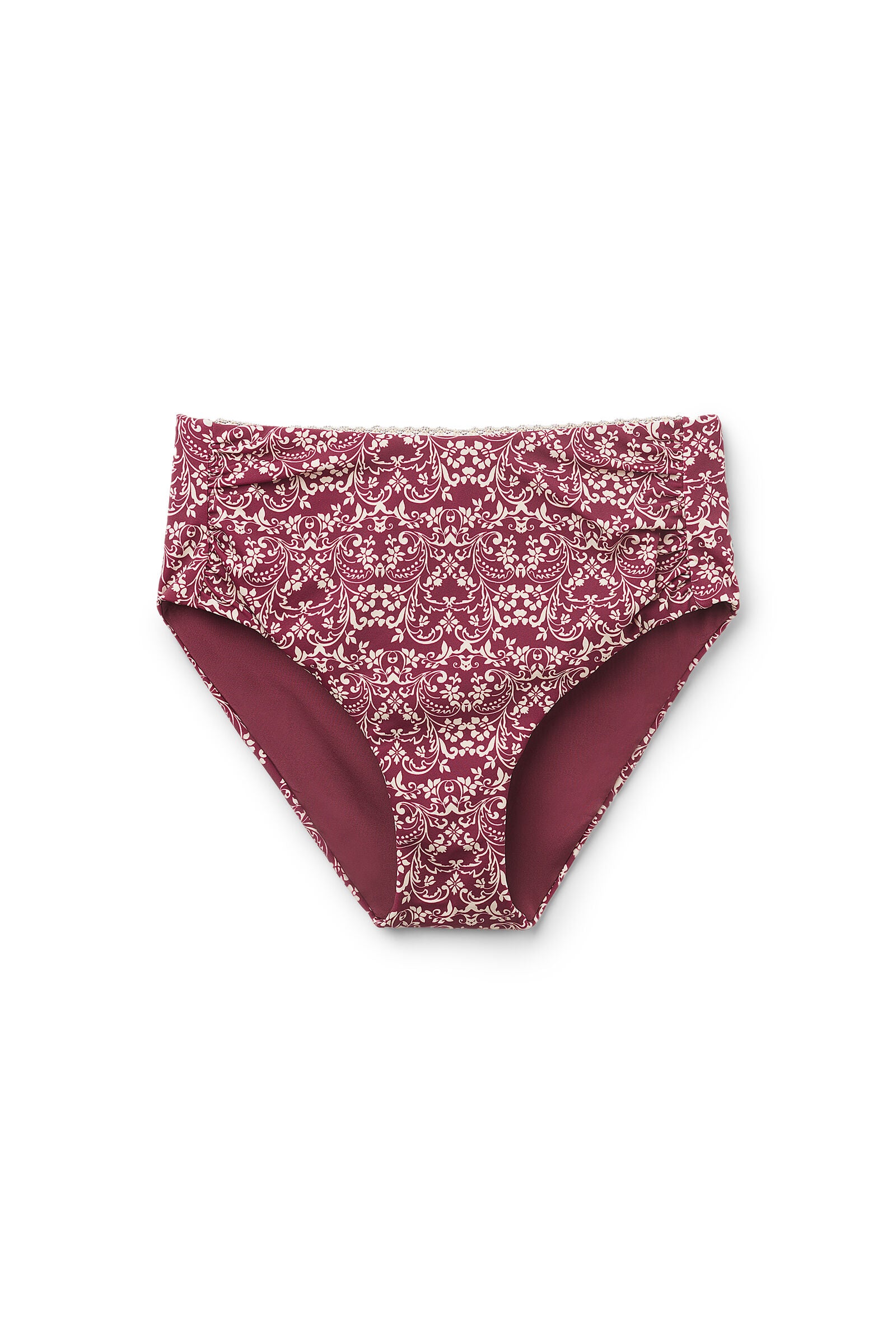 תחתוני ביקיני High-Waisted Botanic Bordeaux