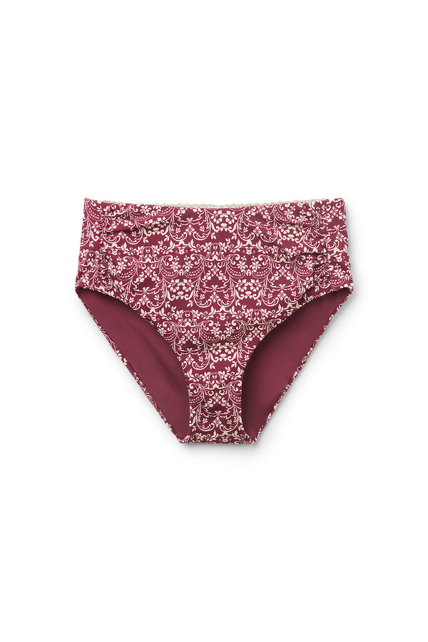 תחתוני ביקיני High-Waisted Botanic Bordeaux