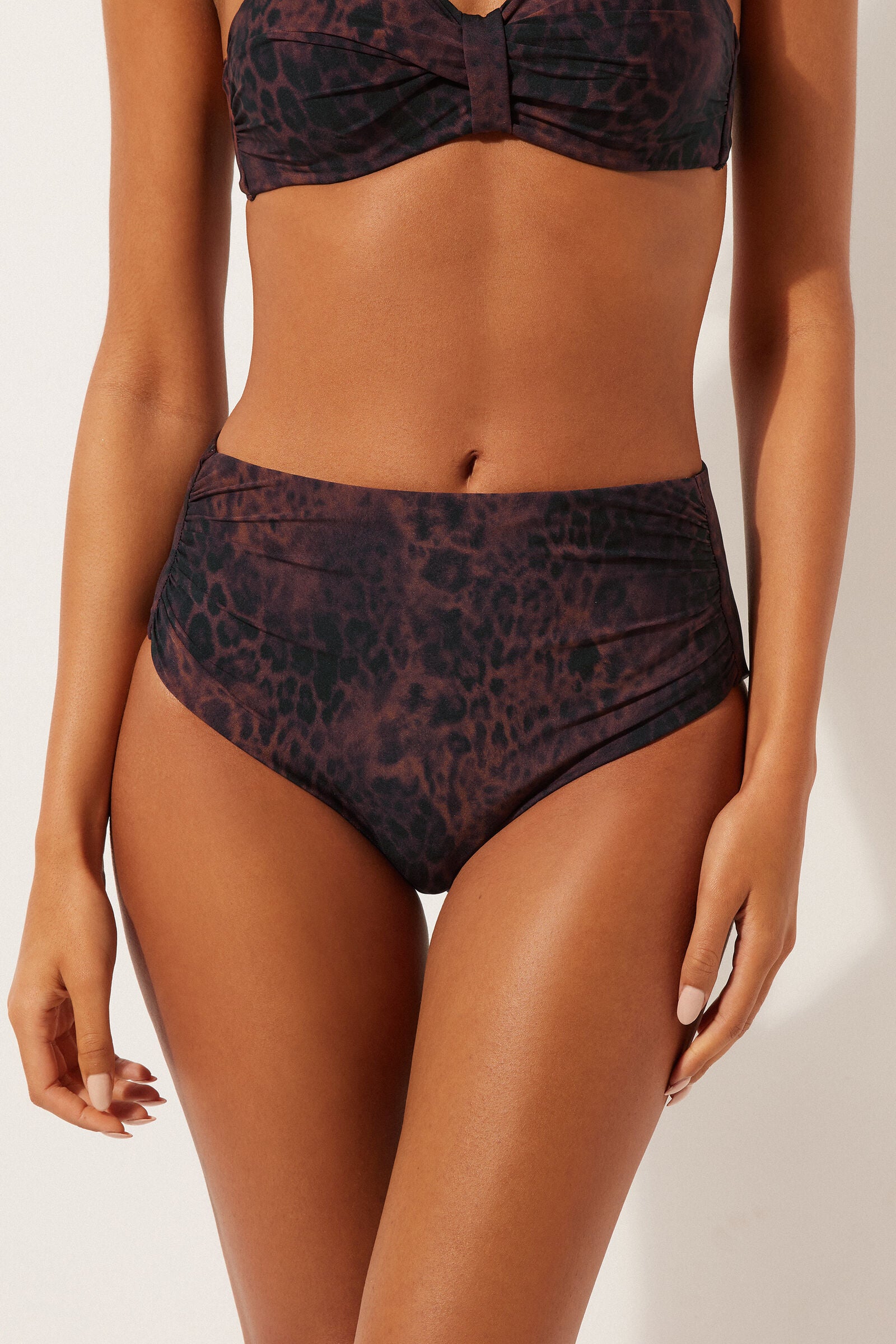 תחתוני ביקיני High-Waist Dark Animalier