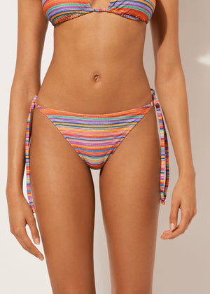 תחתוני ביקיני קשירה ברזילאיים Colorful Stripes