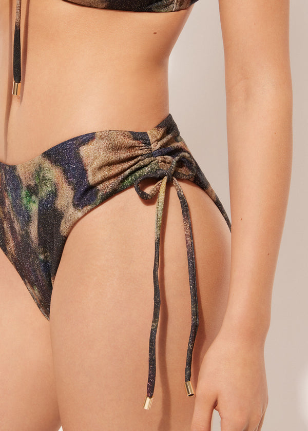 תחתוני ביקיני High-Waisted Sparkling Camouflage
