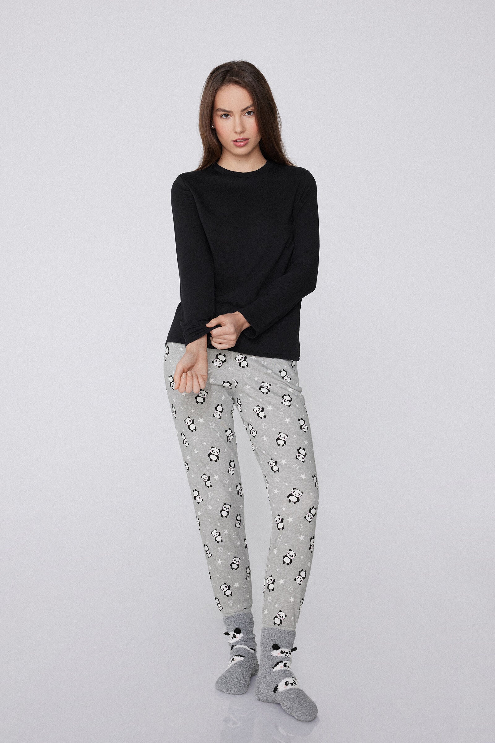 חולצה פליז ארוכה ויסקוזה וכותנה