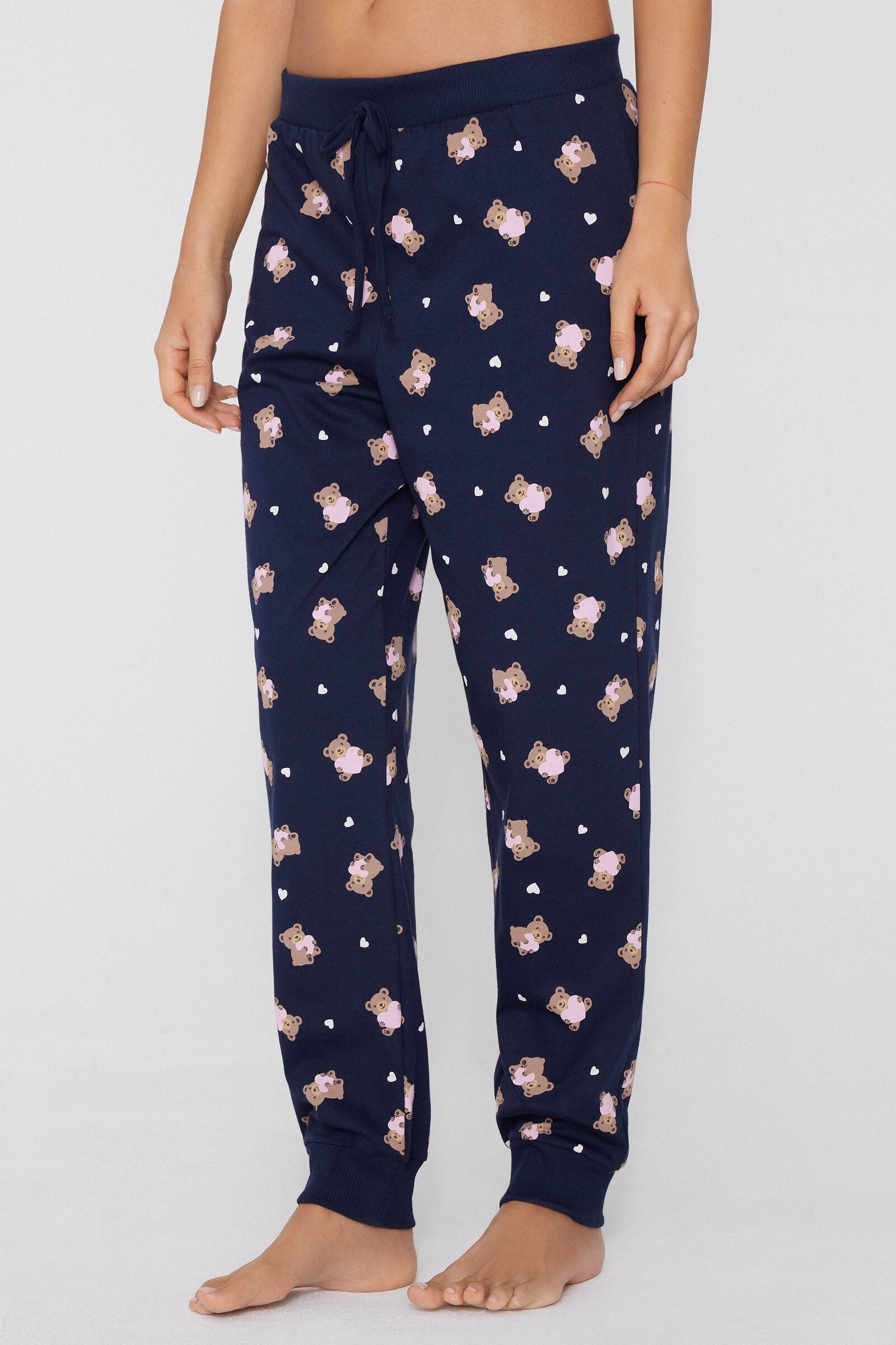 מכנסיים ארוכים בהדפס לבבות