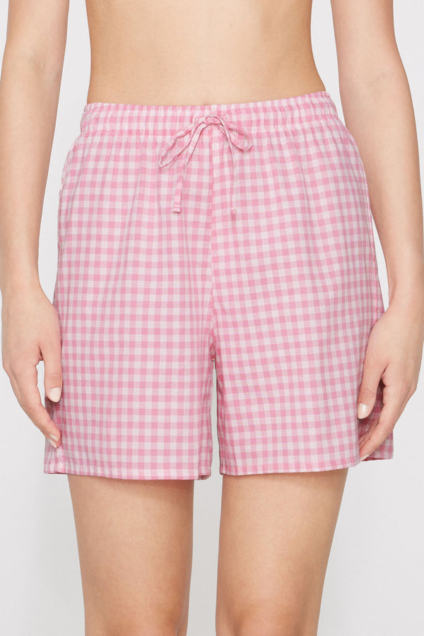 מכנסי קנבס קצרים עם שרוך במותן