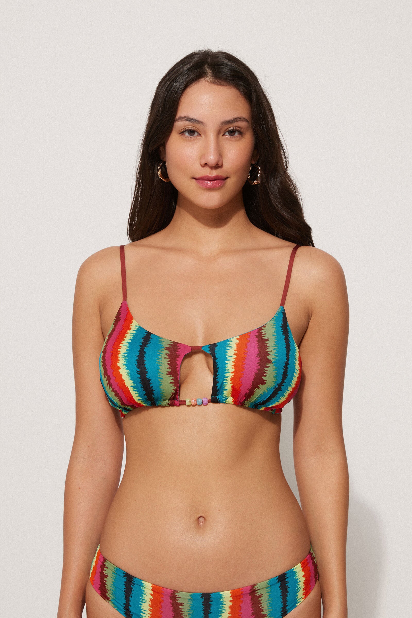 טופ ביקיני קאט אאוט Vibrant Stripes