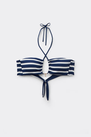 חזיית ביקיני קשירת קולר Sailor Stripes
