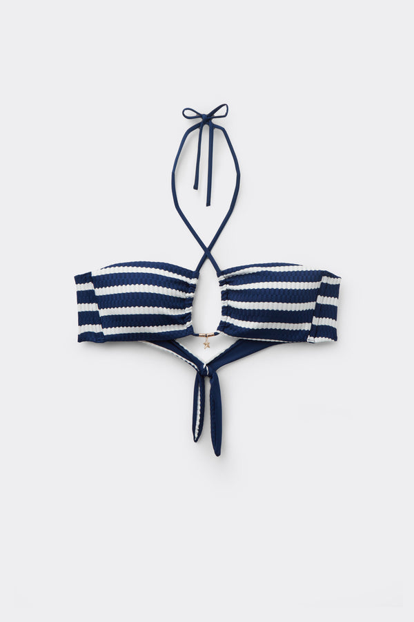 חזיית ביקיני קשירת קולר Sailor Stripes
