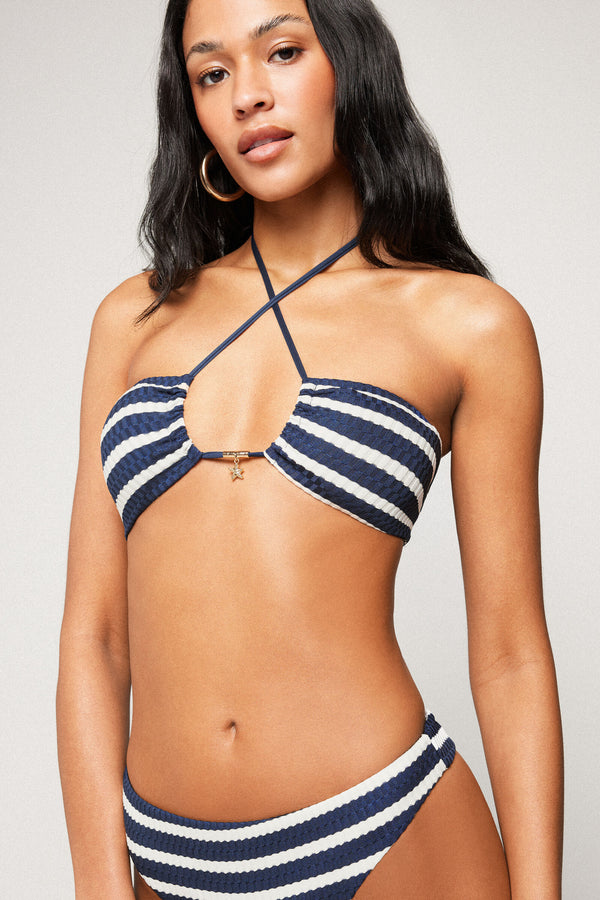 חזיית ביקיני קשירת קולר Sailor Stripes