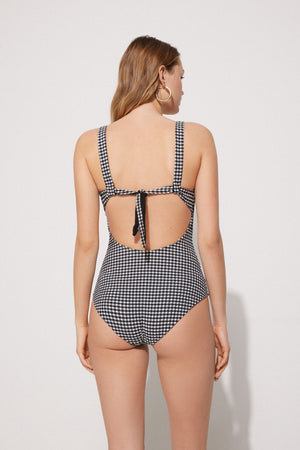 בגד ים שלם Gingham
