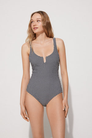 בגד ים שלם Gingham