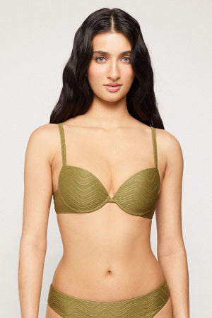 חזיית ביקיני פוש אפ Olive Green Sparkling Touch