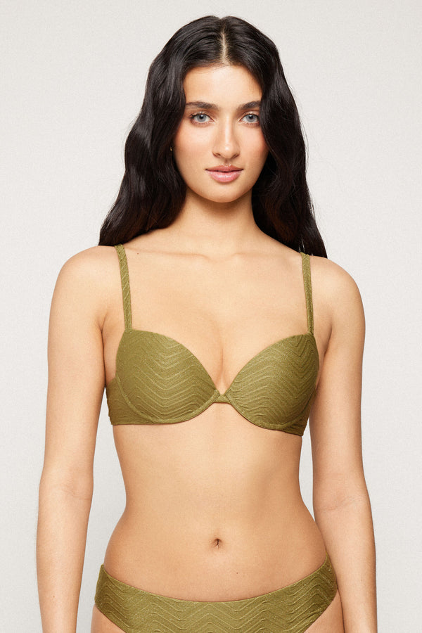 חזיית ביקיני פוש אפ Olive Green Sparkling Touch