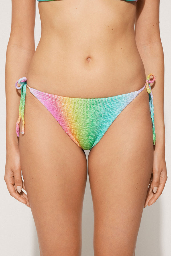 תחתוני ביקיני קשירה ברזילאיים Crinkle Rainbow