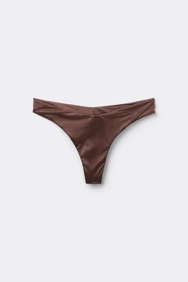 תחתוני ביקיני ברזילאיים Choco Shiny Glam Rounded High-Cut