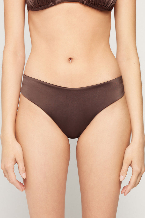 תחתוני ביקיני ברזילאיים Choco Shiny Glam Rounded High-Cut