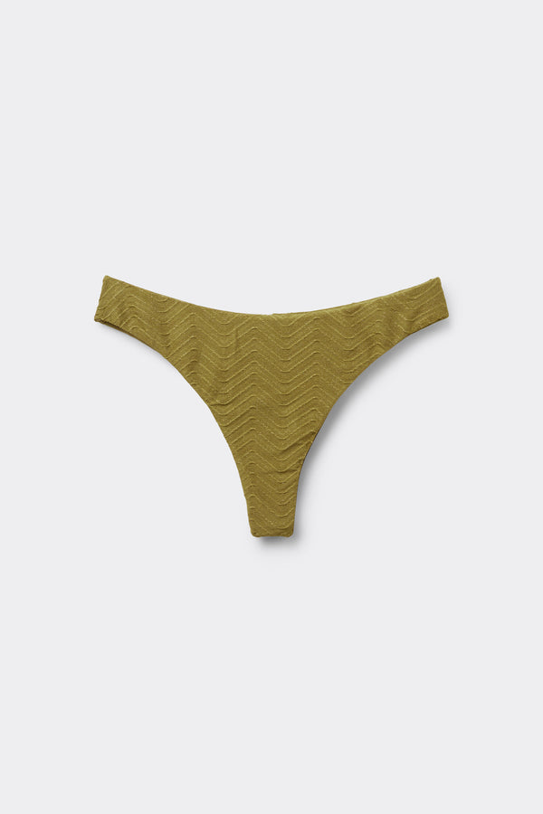 תחתוני ביקיני ברזילאיים Olive Green Rounded High-Cut