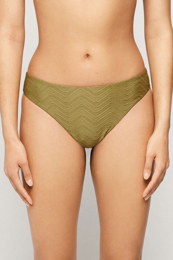 תחתוני ביקיני ברזילאיים Olive Green Rounded High-Cut