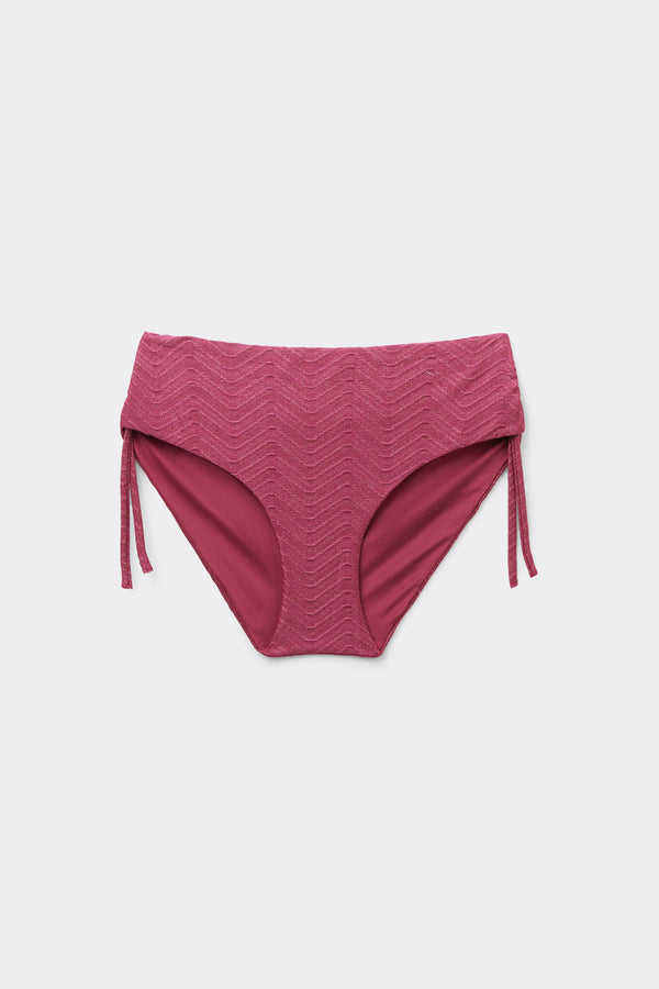 תחתוני ביקיני בגזרה גבוהה עם שרוך כיווץ Mauve Sparkling Touch