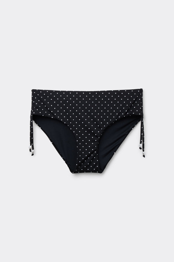 תחתוני ביקיני בגזרה גבוהה עם שרוך כיווץ Polka Dot Bead