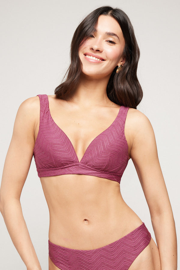 חזיית ביקיני משולשים עם כתפיות רחבות Mauve Sparkling Touch