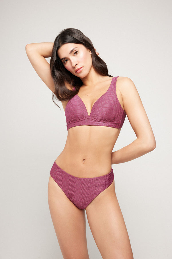 חזיית ביקיני משולשים עם כתפיות רחבות Mauve Sparkling Touch