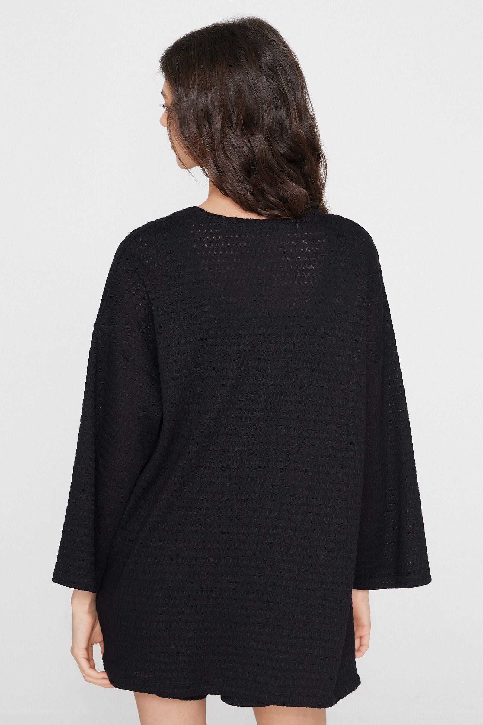 קרדיגן קימונו בסריגת קרושה