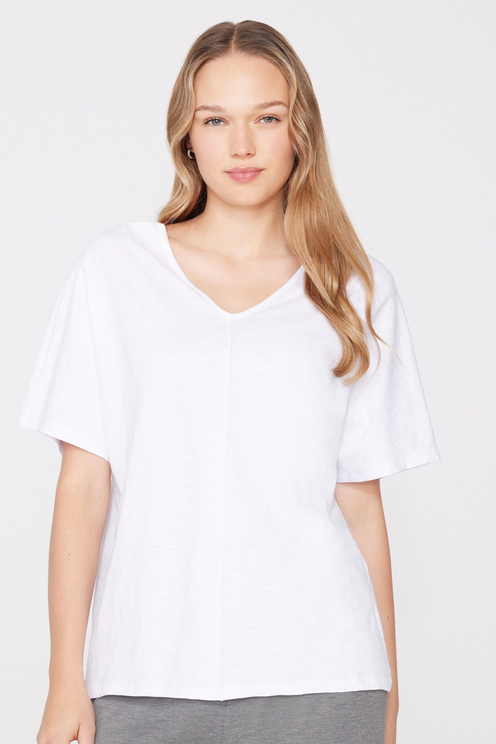 טי שירט 100% Slub Cotton V