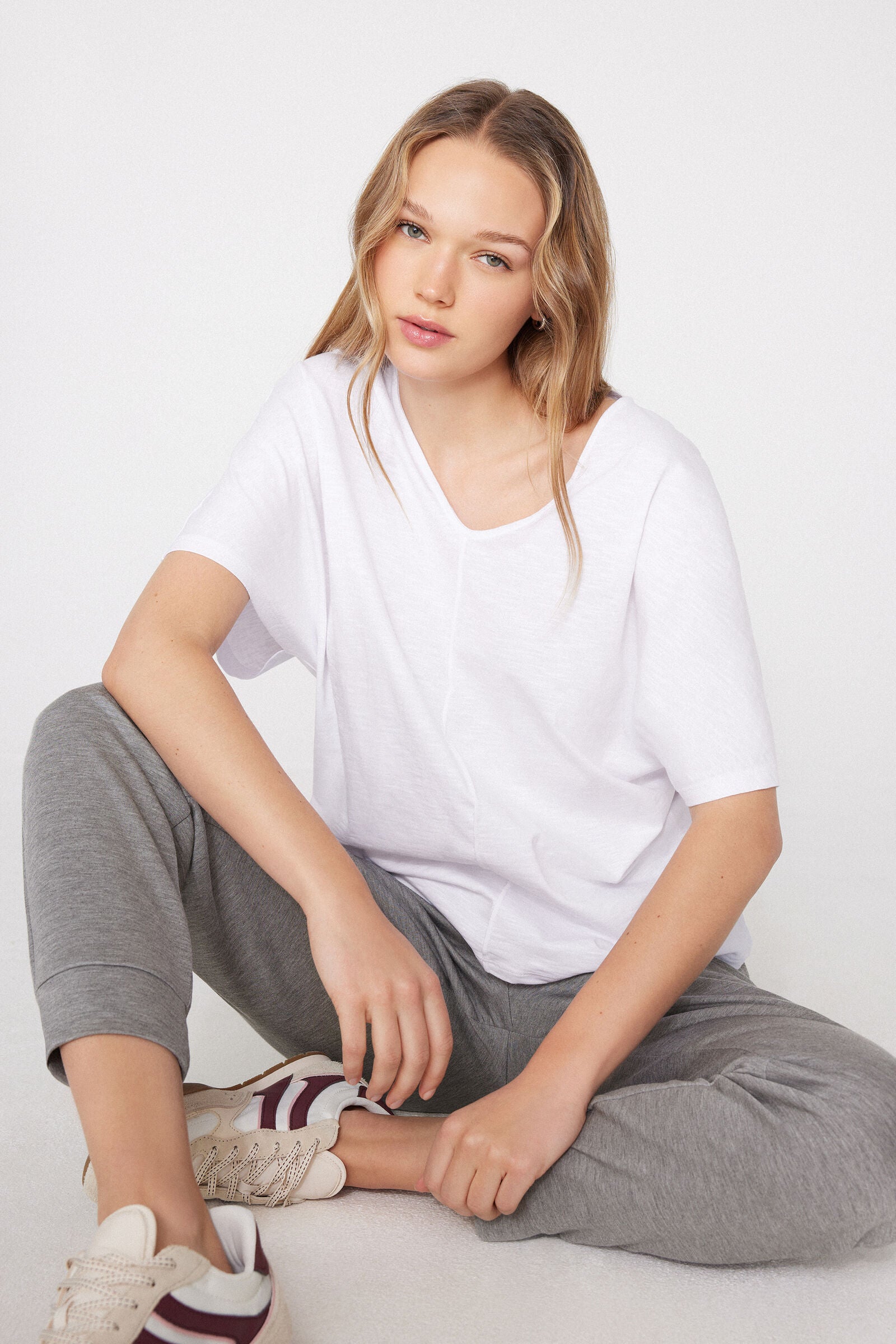 טי שירט 100% Slub Cotton V