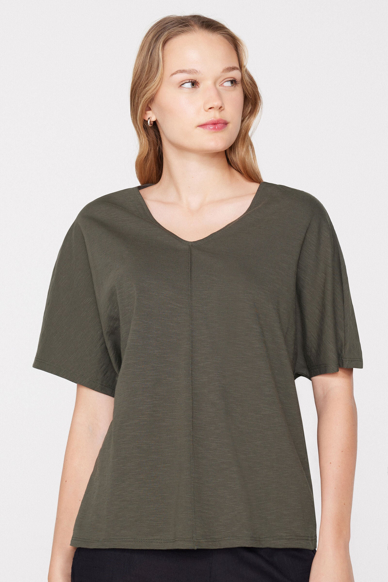 טי שירט 100% Slub Cotton V