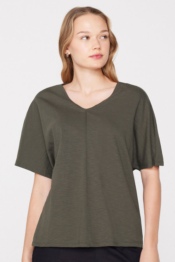 טי שירט 100% Slub Cotton V