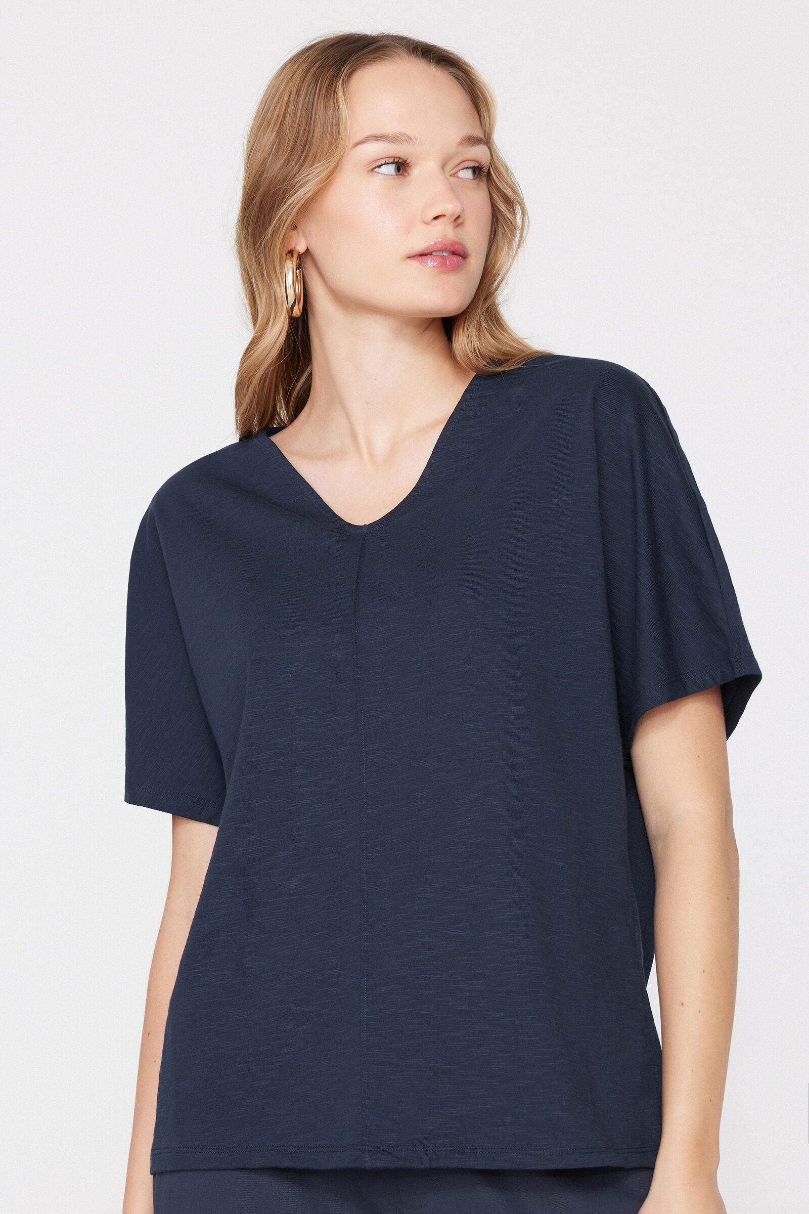 טי שירט 100% Slub Cotton V