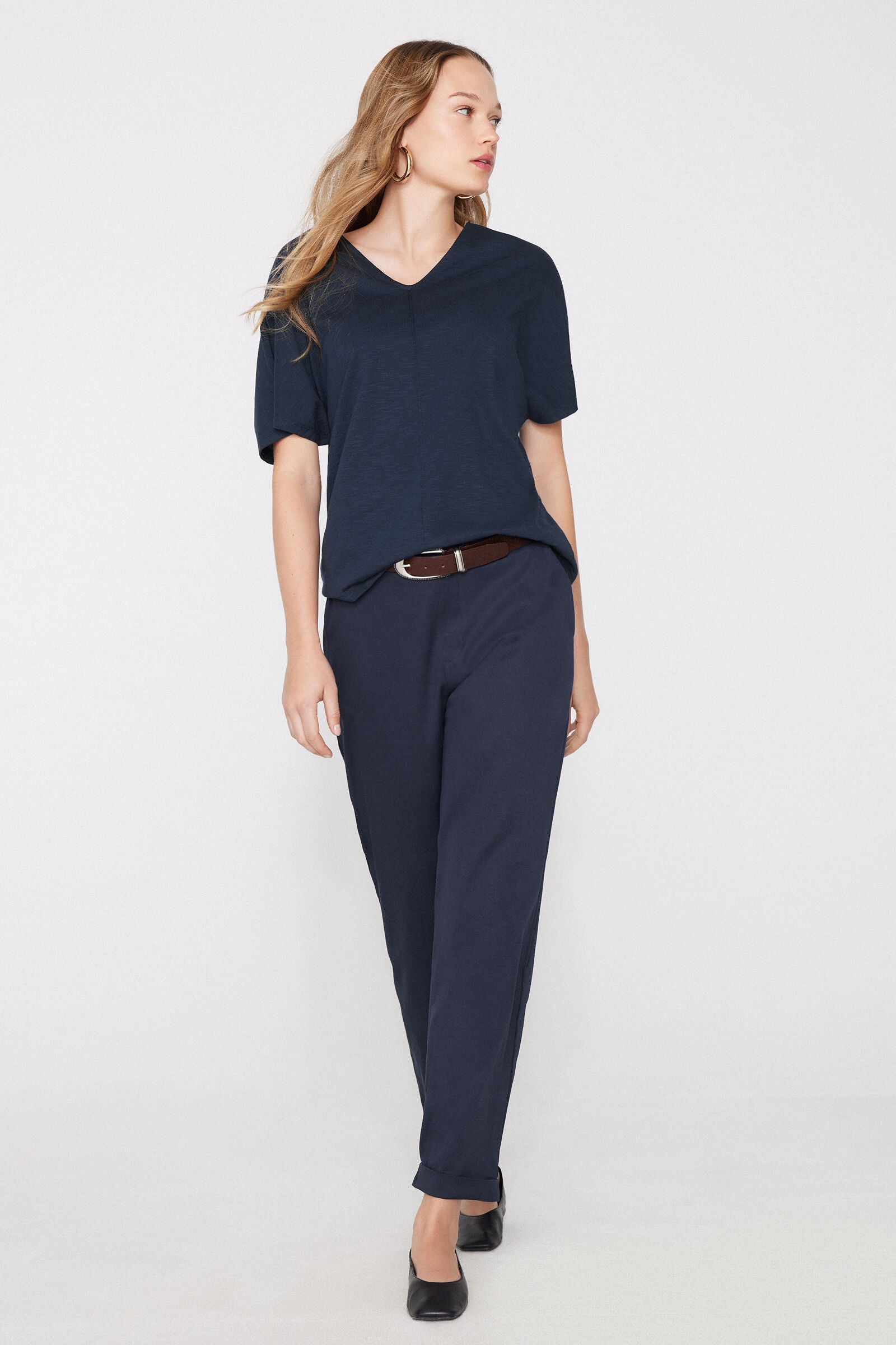 טי שירט 100% Slub Cotton V