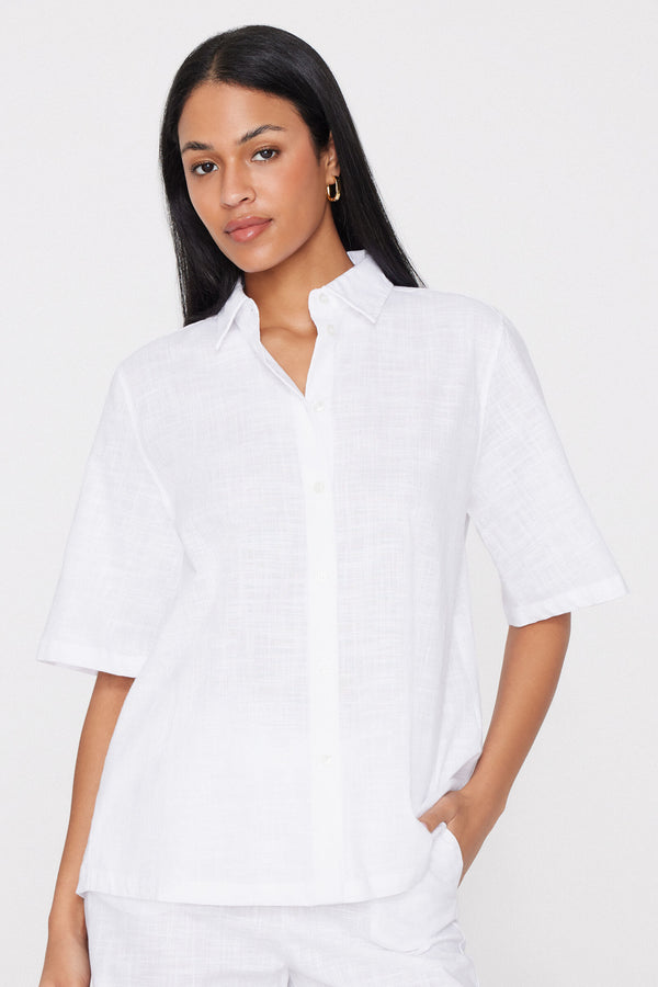 חולצה מכופתרת קצרה 100% Cotton