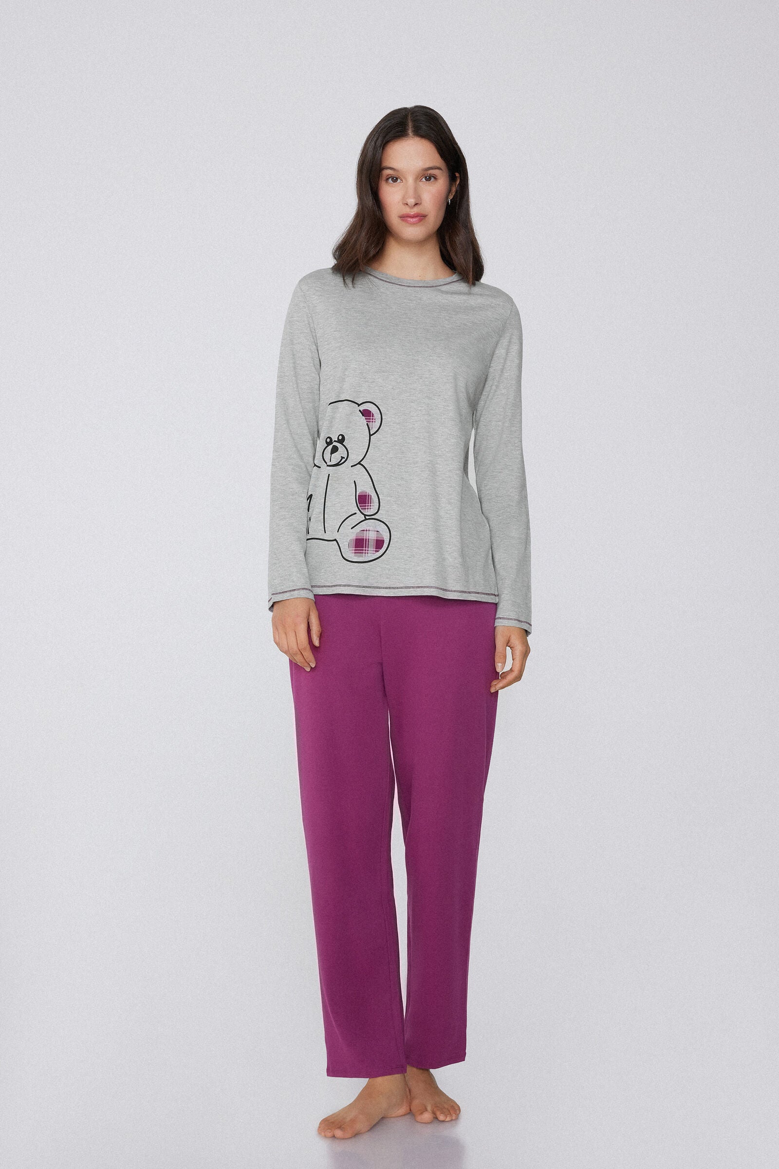 סט פיג'מה כותנה Bear Print