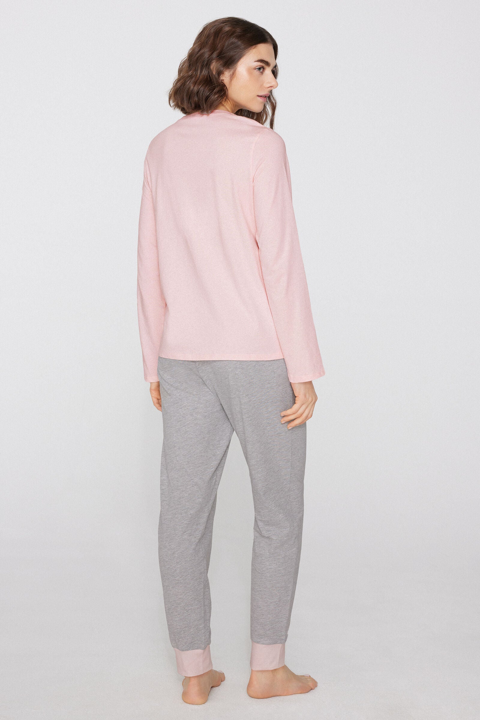 סט פיג'מה ג'רסי עם הדפס Not Today