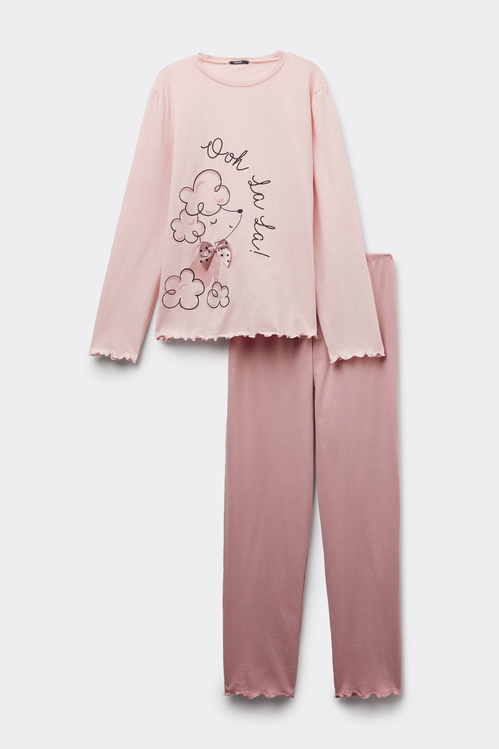 סט פיג'מה ארוכה מבד כותנה Dog Print