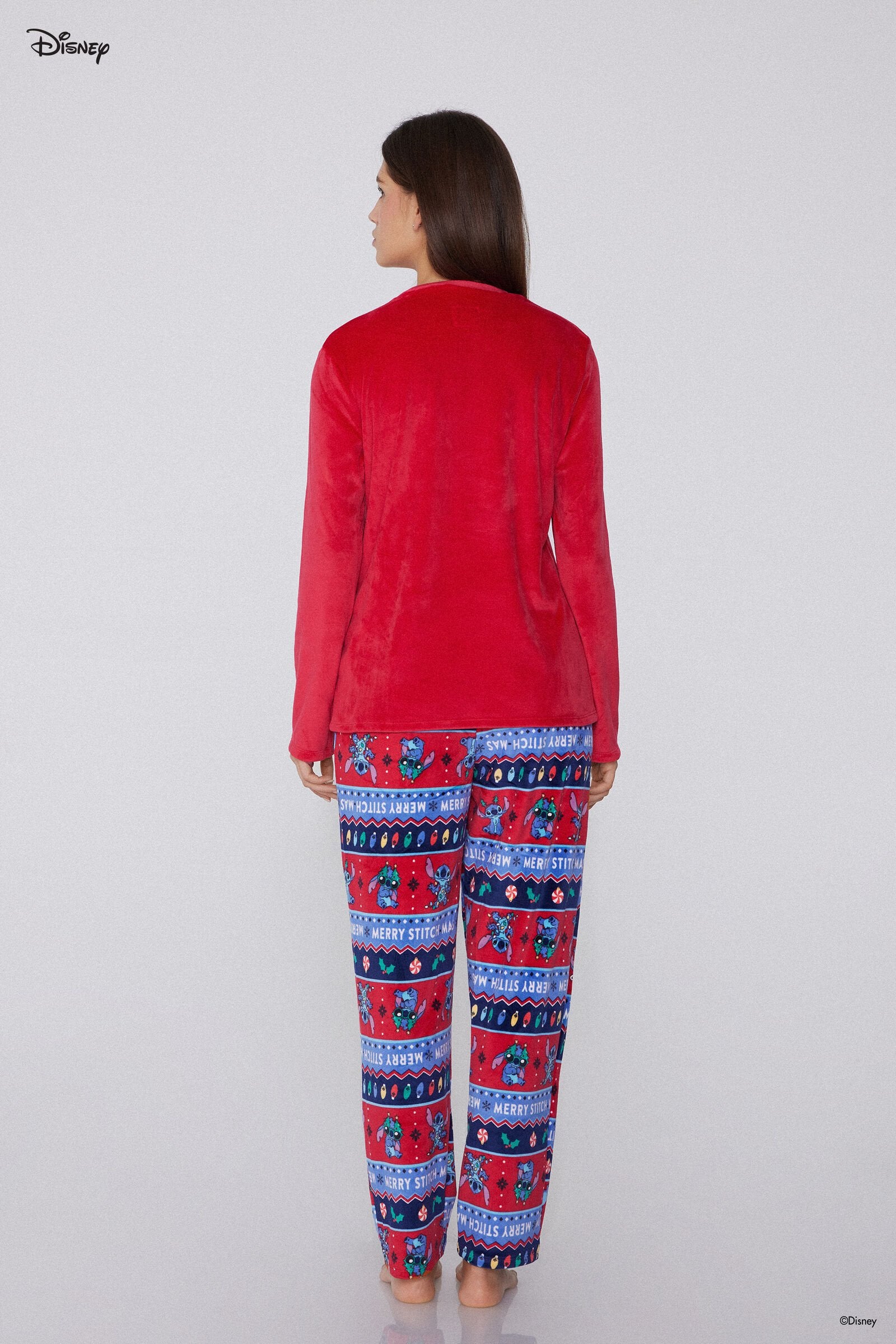 סט פיג'מה מיקרו-פליז Christmas Disney Stitch