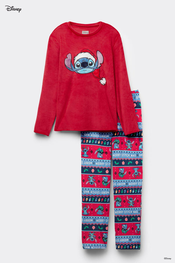 סט פיג'מה מיקרו-פליז Christmas Disney Stitch