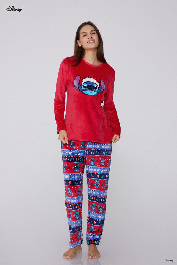 סט פיג'מה מיקרו-פליז Christmas Disney Stitch